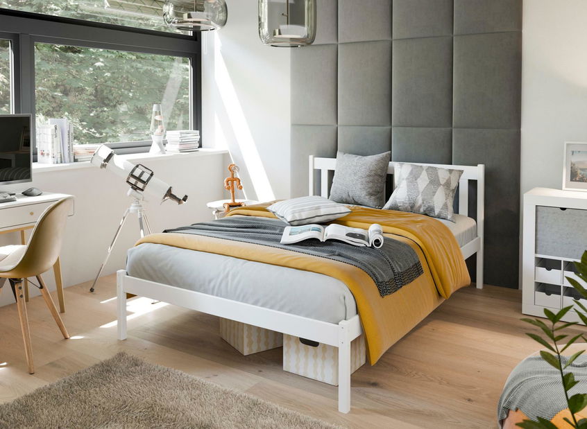 Pat pentru copii 140x200 cm Kingsley (alb) (cu somieră)