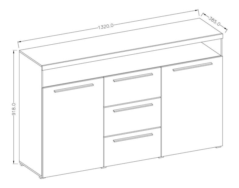 Komoda. Indiko Typ 26 (schiefer) (s osvetlením)