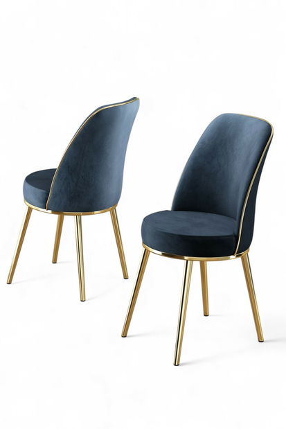 Set 2 buc. scaune bucătărie Pufenda (antracit + Auriu)