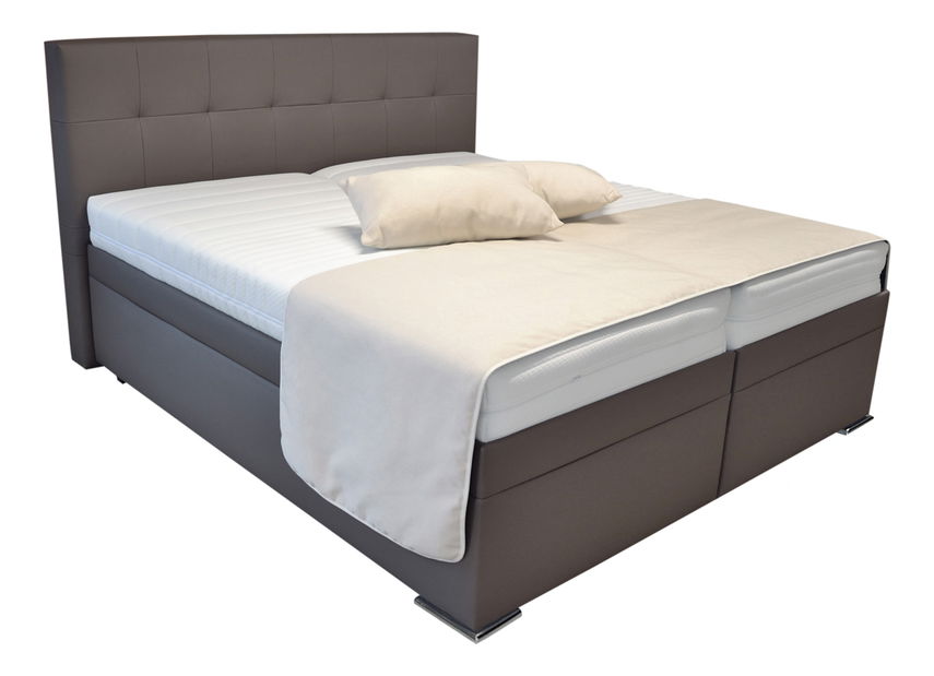 Manželská posteľ Boxspring 180 cm Blanár Rumba (hnedá) (s roštom a matracmi)