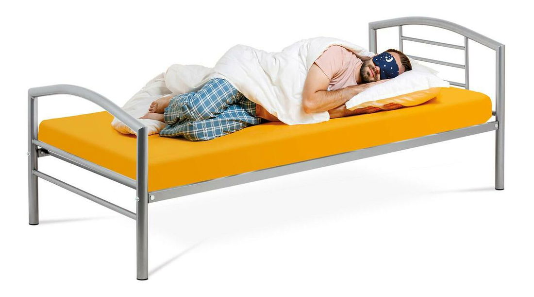 Fém ágy 90x200 Brotonetta (fényes szürke)