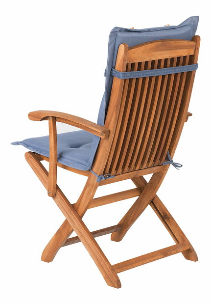 Vrtni blagovaonski set Mali (svijetlo drvo) (plavi jastučići)