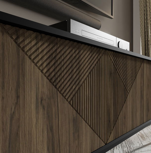 Szekrény 4D 180 Wenty (fekete + Csendes-óceáni dió+ arany)