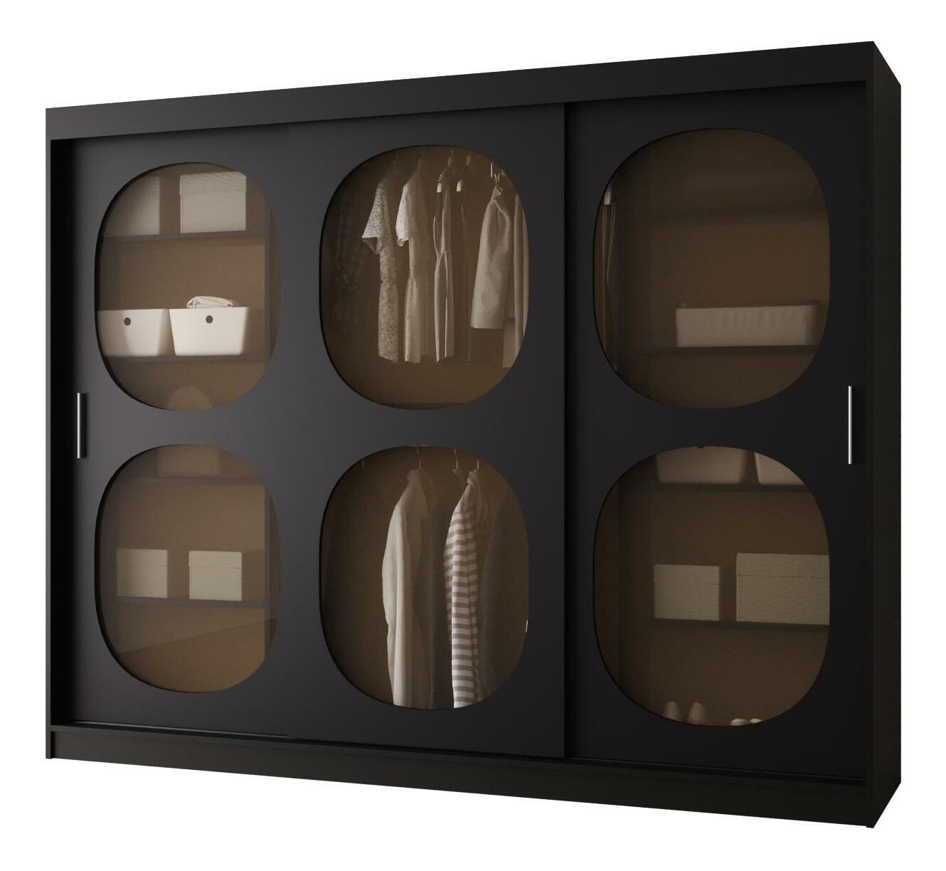 Šatníková skriňa 250 cm Boomer 2 (čierna)