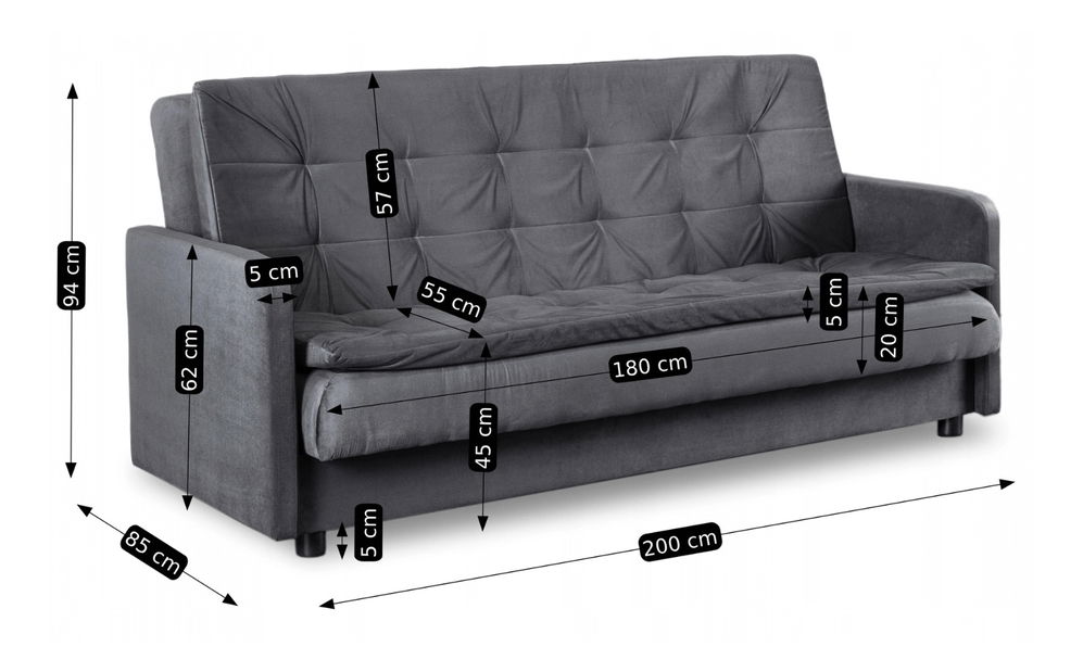 Set 2 canapele Starlo (gri) 