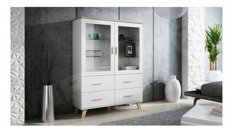 Vitrína Solara 2D4S (biela + dub sonoma)