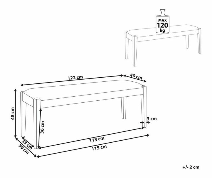 Klupa Eustacia (svijetlosiva)