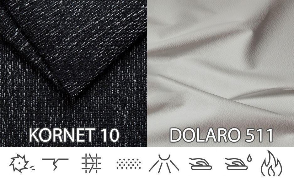 Rohová sedačka v tvare U Ardait (melírovaná čierna + čierna) (P)