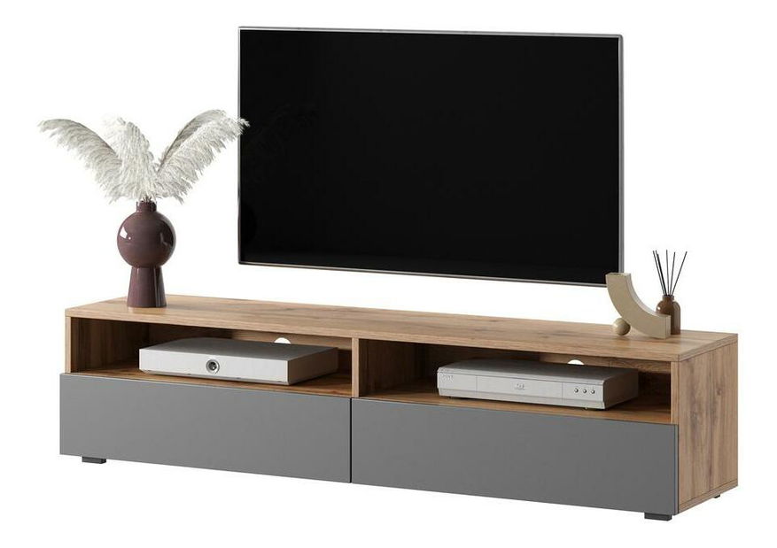 TV ormarić/stolić Redcan 140 (s rasvjetom) (hrast wotan + siva)