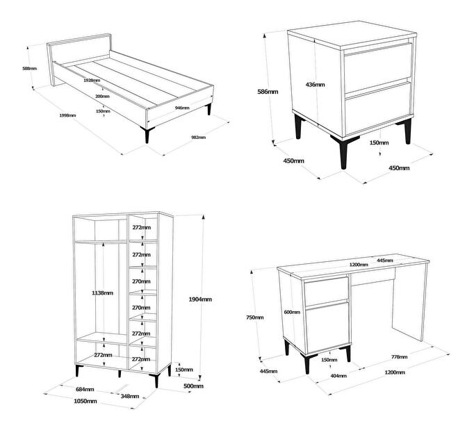 Studentska soba Levosi 7 (antracit) 