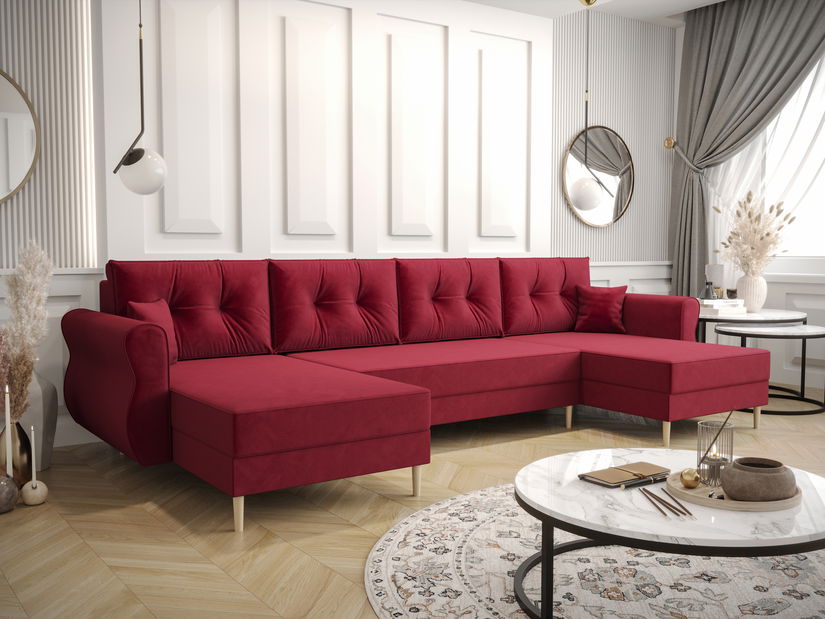 Sarok ülőgarnitúra U Arcane U (piros)