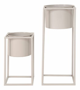 Set de 2 ghivece de flori Mvalina (bej + gri)