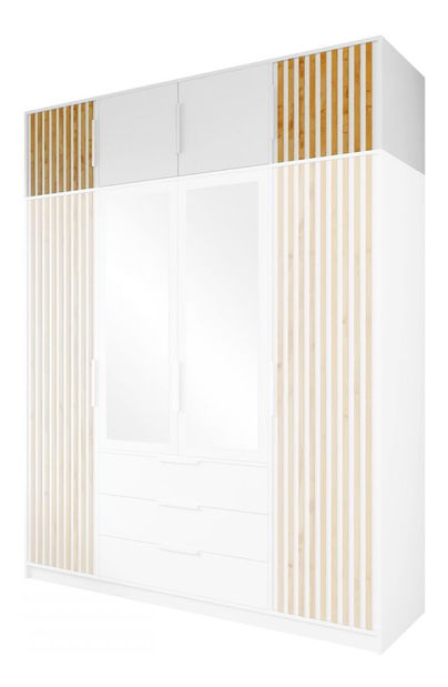 Suprastructură dulap Lenona Lux D4 (Alb + Stejar wotan) 