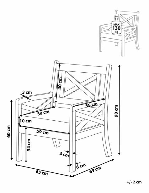 Záhradná stolička Baleri (biela)