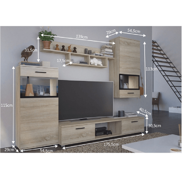 Mobilier living Breal (stejar sonoma)