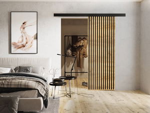 Klizna vrata Baxdos 7 (hrast craft zlatni + crna)