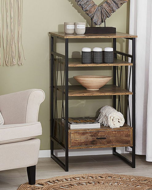 Regál Kuna 4P (tmavohnedá)