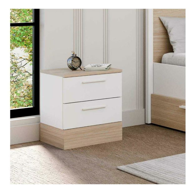 Nočný stolík Sivadu 5 (dub + biela)