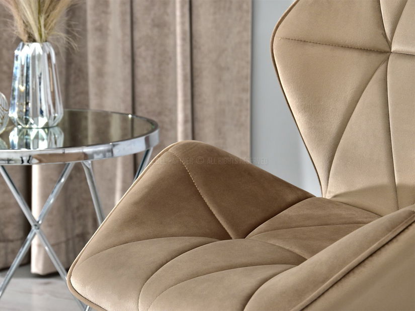Fotelja Velma S (bež + krom)