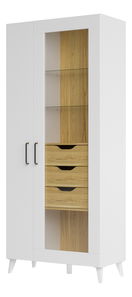 Vitrină Barilus 12 (nuc american byant + alb)