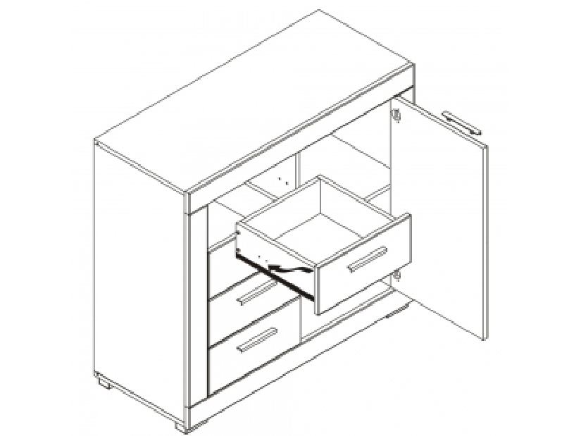 Komoda Twin TW 2 (fuchsie + biela matná)