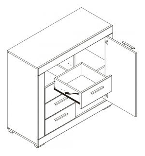 Komoda Twin TW 2 (fuchsie + biela matná)