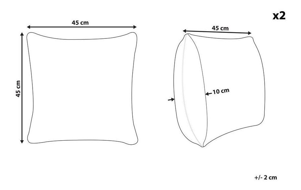 Sada 2 ozdobných vankúšov 45 x 45 cm Pumlla (sivá)