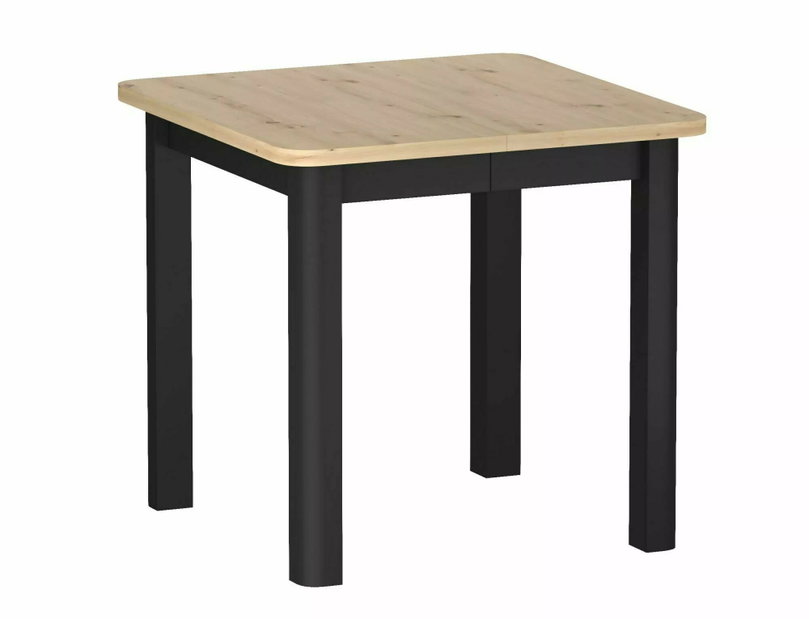 Jedálenský stôl Okkunso 80 (čierna + dub artisan) (pre 4 až 8 osôb)