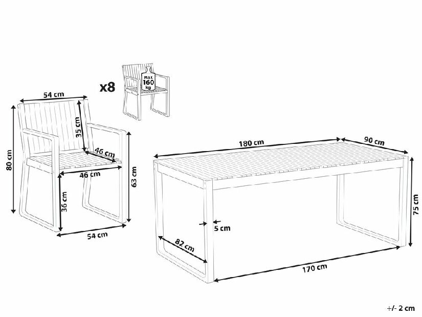 Set mobilier de grădină Saffiya (lemn salcâm deschis) 