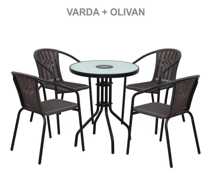 Záhradný stôl Olivan (čierna)