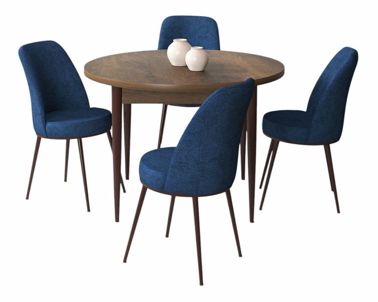 Jedálenský set Torra (orech barokový + námornícka modrá) (pre 4 osoby)