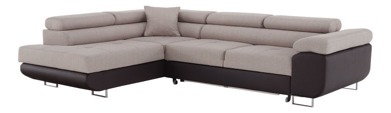 Sarokkanapé Afton (barna + bézs) (B)