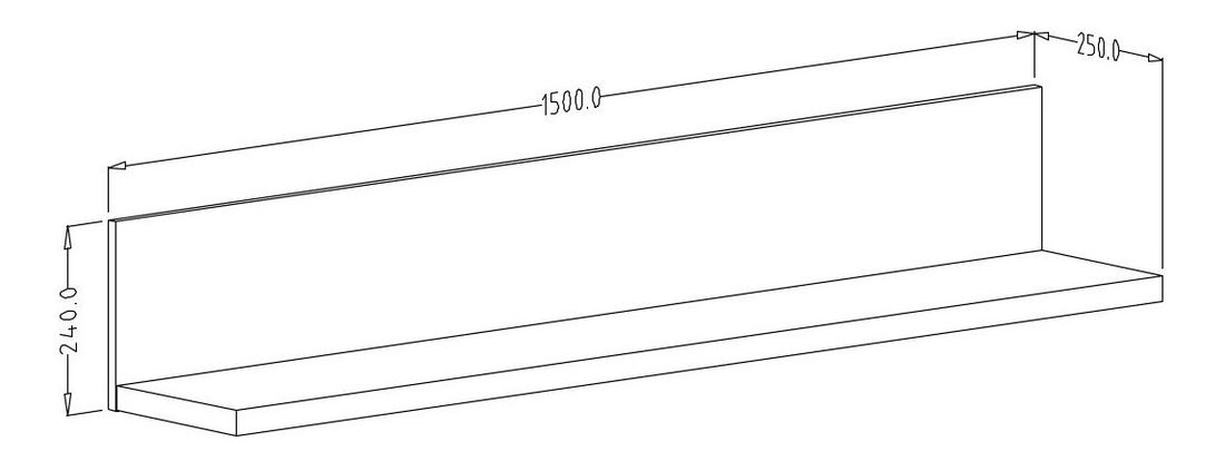Polička Taren Typ 01 (smrek + čierna)