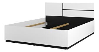 Pat matrimonial 160 cm Crossroad S31 (alb + negru)