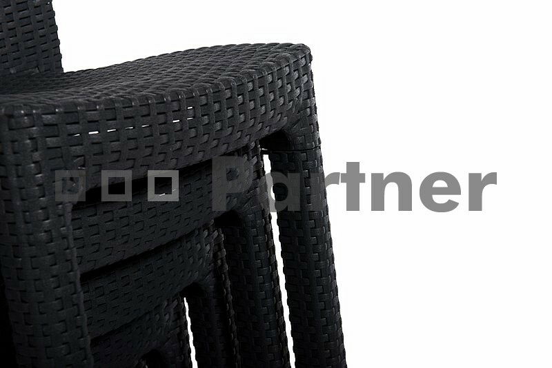 Záhradný nábytok Puket Mini 1+2 antracit (Umelý ratan)