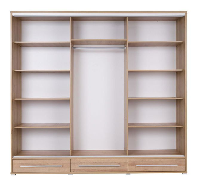 Šatníková skriňa s posuvnými dverami Hajoresta 1 (dub riviera) (so zrkadlom)