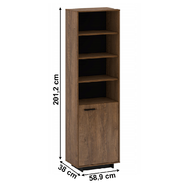 Raft Diram R2 (stejar bolzano + negru) (D)