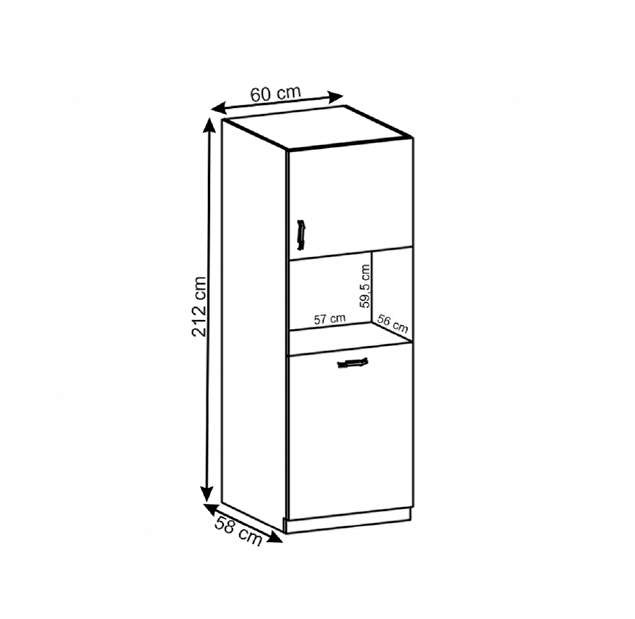 Dulap pentru alimente Regnar D60P (alb + pin nordic)