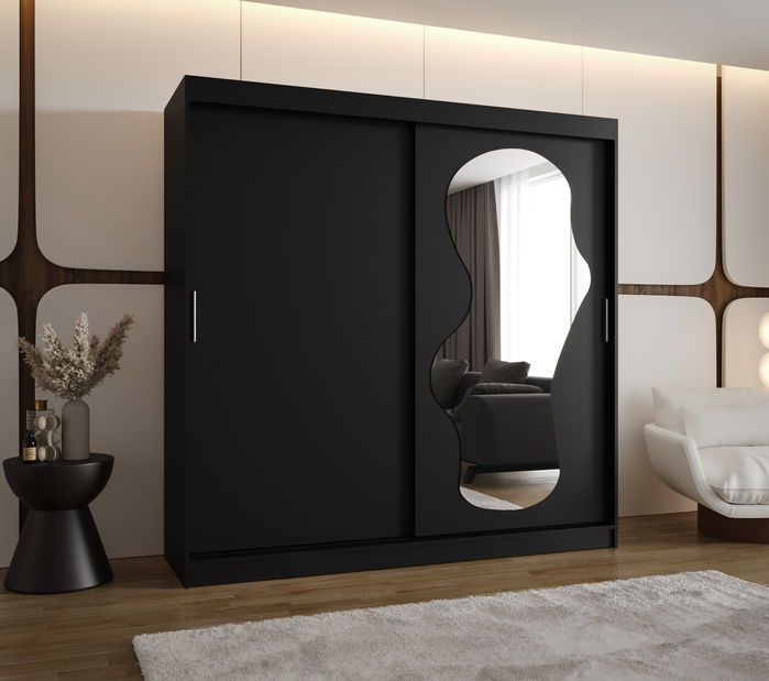 Ruhásszekrény 200 cm Ulta (fekete)