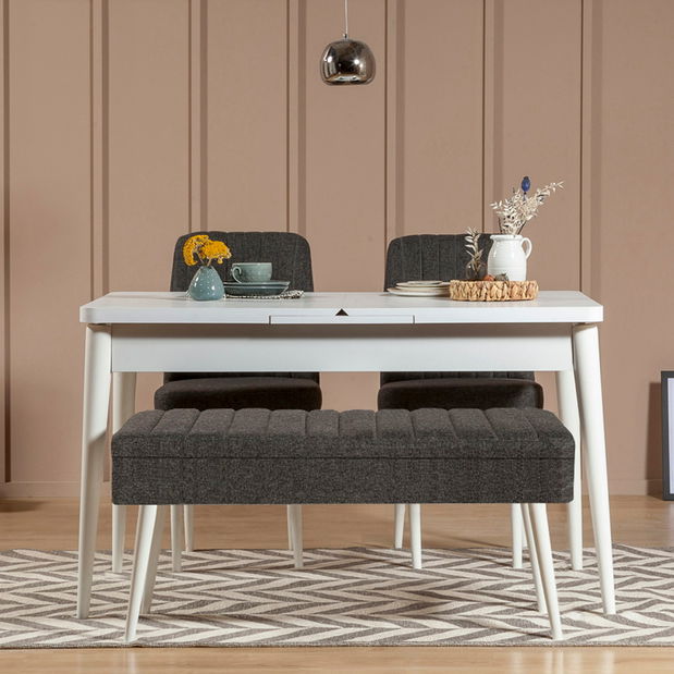 Blagovaonski set Vlasta 1 (bijela + antracit) (za 4 osobe)