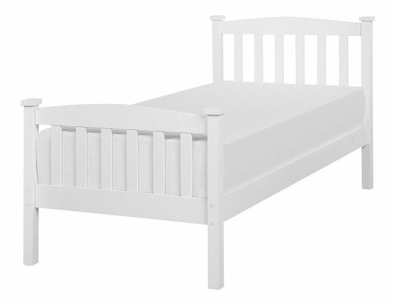 Egyszemélyes ágy 90 cm GERNE (ágyráccsal) (fehér)