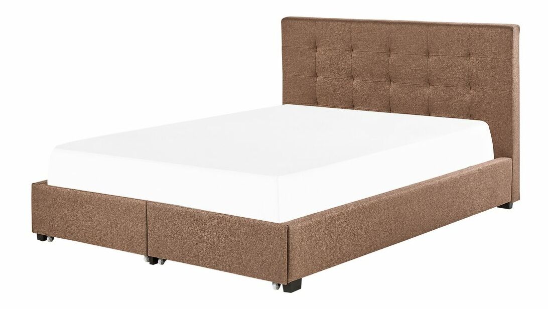 Bračni krevet 180 cm Rhiannon (smeđa) (s podnicom i prostorom za odlaganje)