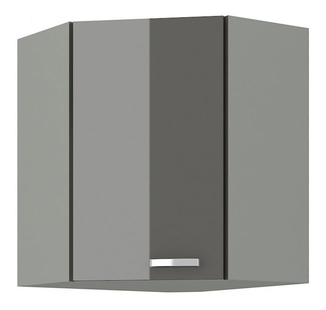 Rohová horná kuchynská skrinka Gonir 58 x 58 GN 72 1F (sivá + sivá)