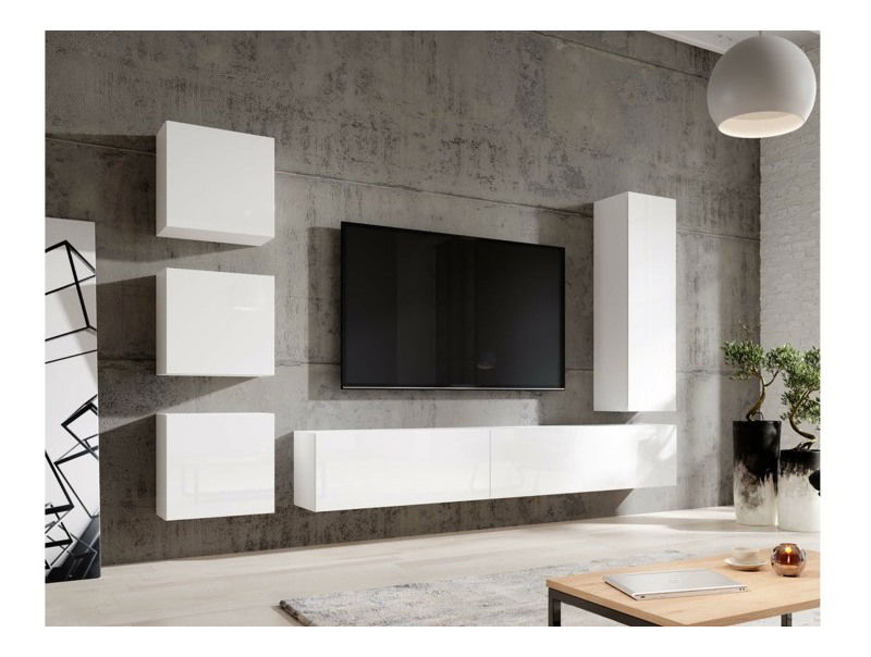 Nástenná skrinka Viktor 05 (biela + biely lesk)