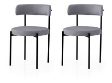 Set 2 buc. scaune bucătărie Gindera (Negru + gri închis)