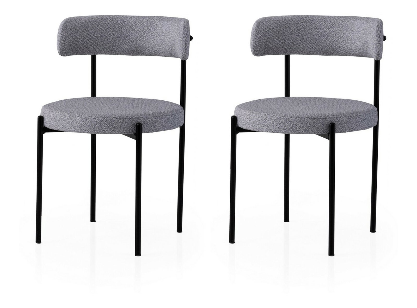 Set 2 buc. scaune bucătărie Gindera (Negru + gri închis)