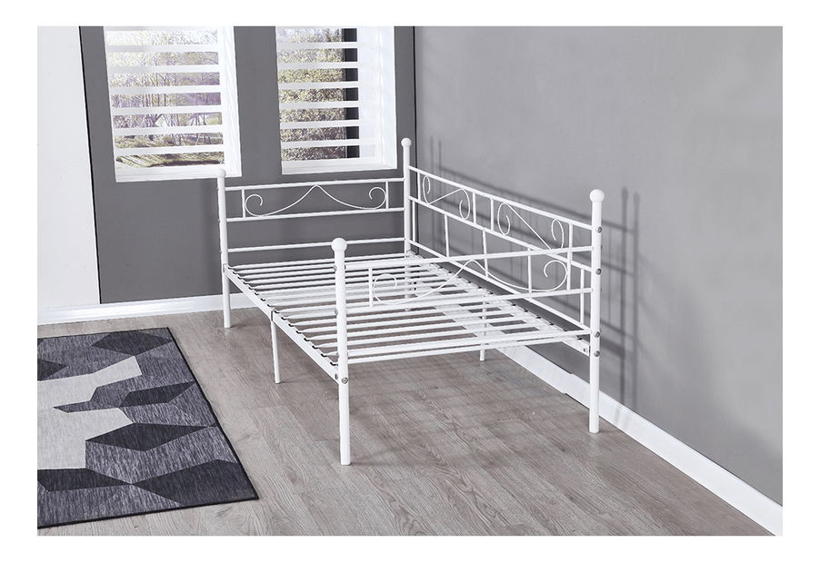 Pat de o persoană 90 cm Rossa (cu somieră) (alb)