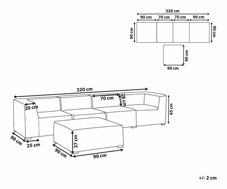 Kutna vrtna sofa Ailin (bež)