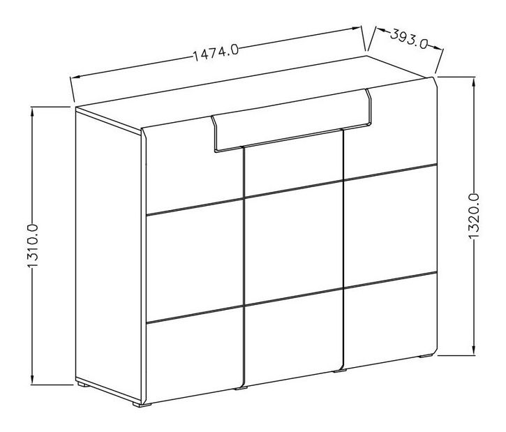 Komód Tamie Typ 76 (sötétszürke + tölgy)
