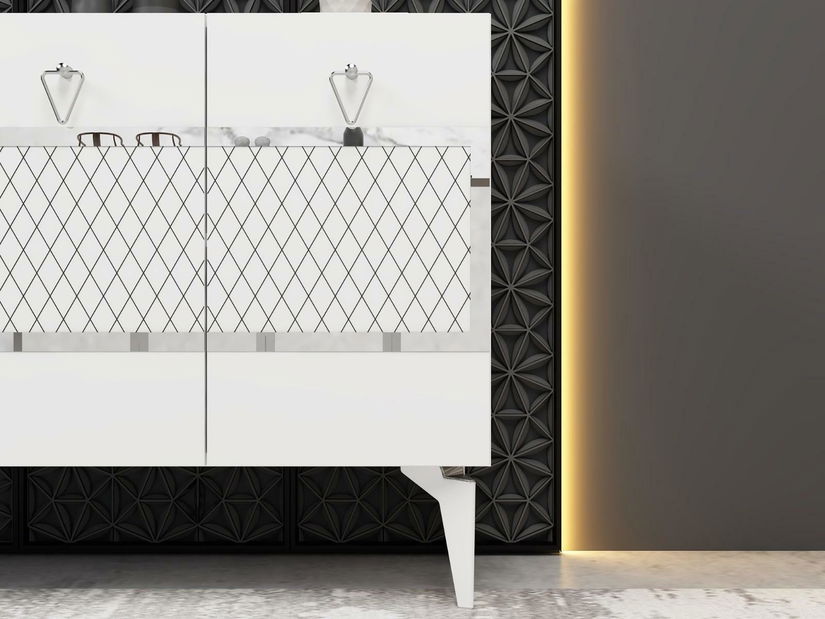 Skrinka Vadiki 1 (biela + strieborná) 